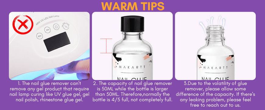 50ML Nail Glue Remover, Debonder, Nail Tips Fake Nail Adhessive Remover Without Acetone For Acrylic Nails Press On Nails, Can't Remove Gel Nail Polish As Nail Charm Gifts