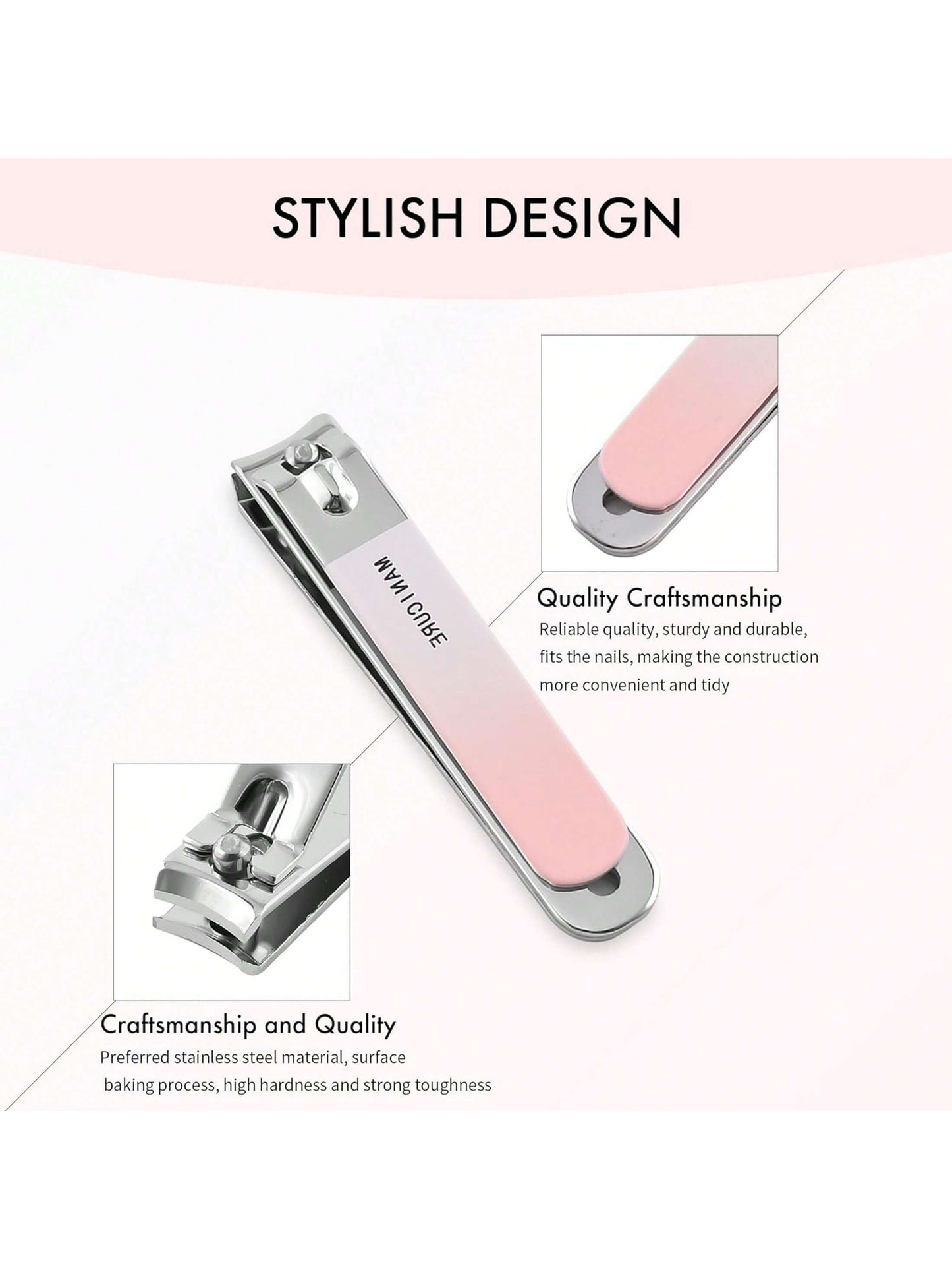 Manicure Set Stainless Steel Nail Clipper, Professional Men/Women Nail Clippers Kit 4 Pcs, Travel Manicure Grooming Kit Nail Clipper Set