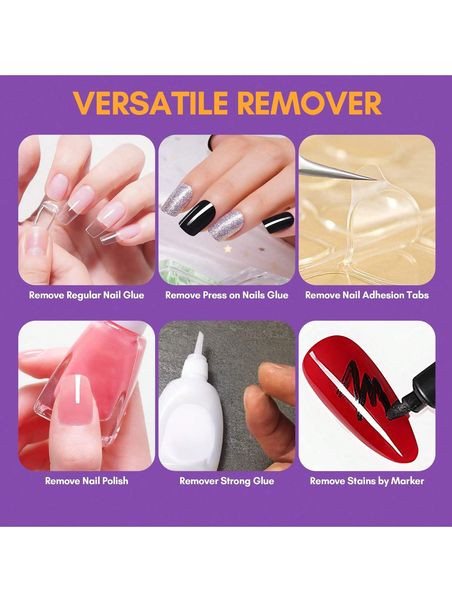 50ML Nail Glue Remover, Debonder, Nail Tips Fake Nail Adhessive Remover Without Acetone For Acrylic Nails Press On Nails, Can't Remove Gel Nail Polish As Nail Charm Gifts