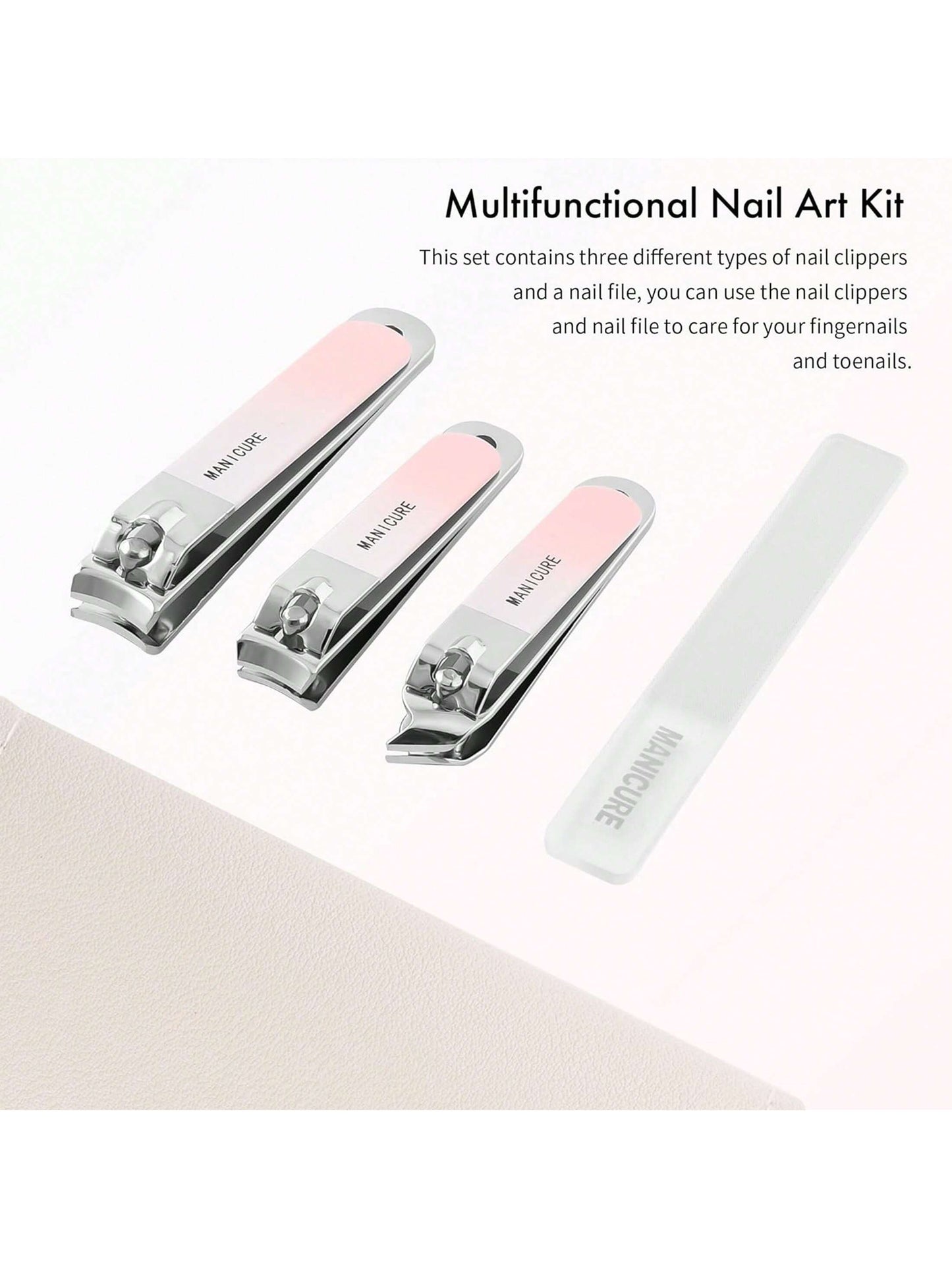 Manicure Set Stainless Steel Nail Clipper, Professional Men/Women Nail Clippers Kit 4 Pcs, Travel Manicure Grooming Kit Nail Clipper Set