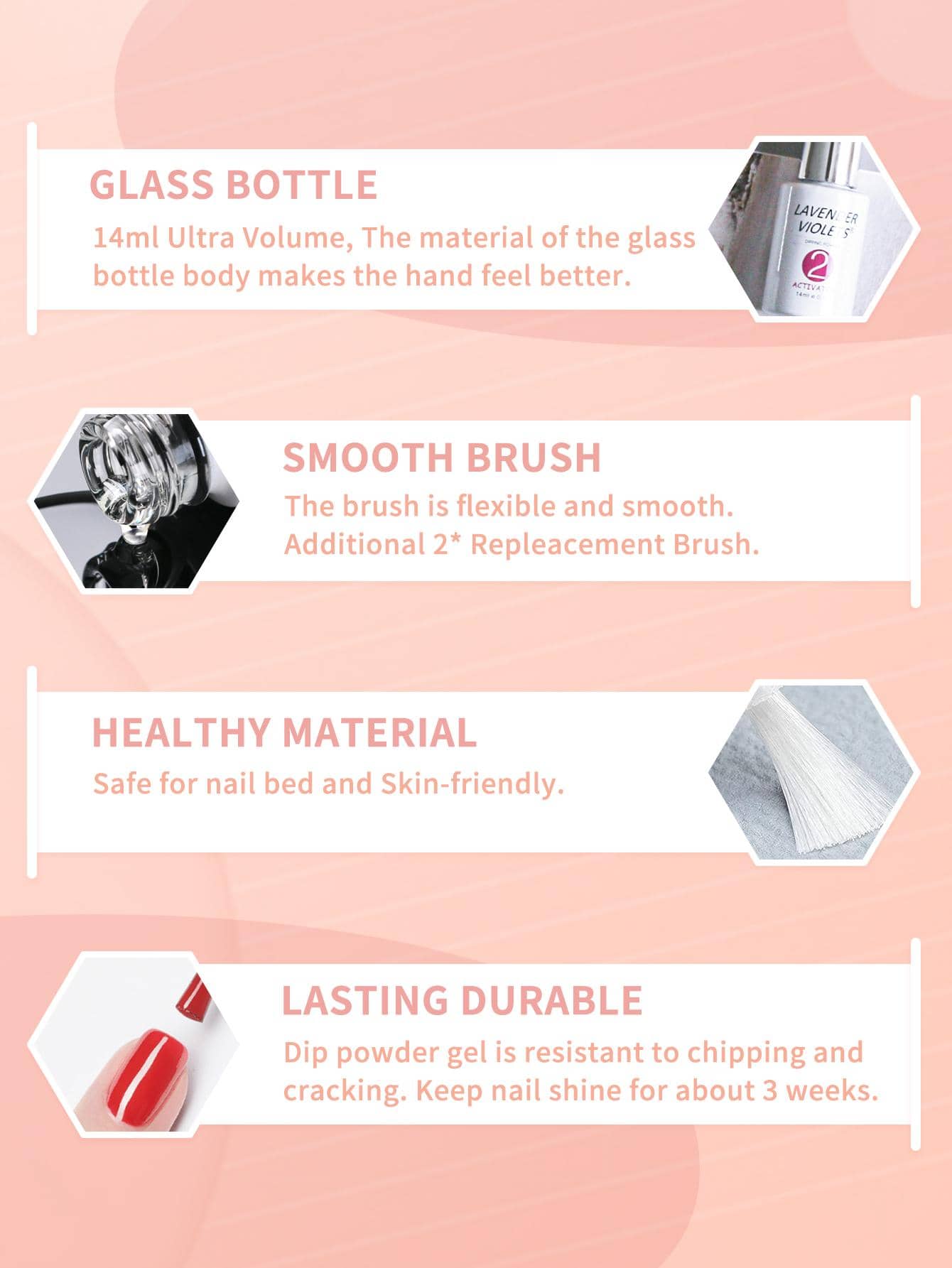 Dip Powder Gel Liquid Set With Activator, Base Top Gel And Brush Saver 0.5oz/Bot Nail File Necessary Tools For Dipping Powder Acrylic Nail Manicure Pedicure J775