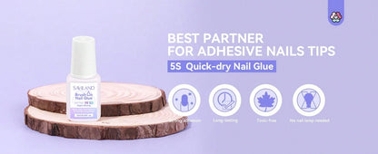 Acrylic Nail Tips With Glue: Half Cover False Nail Tips 10 Sizes For Acrylic Nails Professional French Tips And Acrylic Nail Brush 8/10/14 Fast-Dry Nail Glue & Acrylic Nail Stater Kit Natural