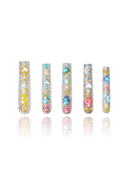 Love Of The Rainbow Gem Square Nails