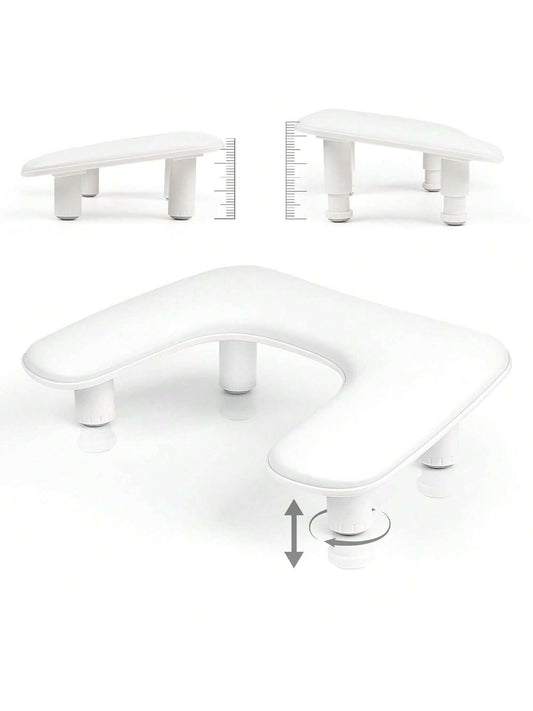 Arm Rest For Nails Tech,Height-Adjustable U Shaped Manicure Nail Arm Rest,Big Microfiber PU Leather Hand Rest For Nails Tech, Professional Salon Manicure Arm Rest Cushion