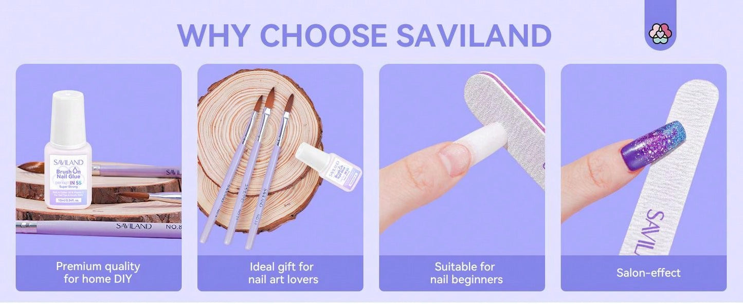 Acrylic Nail Tips With Glue: Half Cover False Nail Tips 10 Sizes For Acrylic Nails Professional French Tips And Acrylic Nail Brush 8/10/14 Fast-Dry Nail Glue & Acrylic Nail Stater Kit Natural