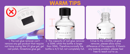 50ML Nail Glue Remover, Debonder, Nail Tips Fake Nail Adhessive Remover Without Acetone For Acrylic Nails Press On Nails, Can't Remove Gel Nail Polish As Nail Charm Gifts