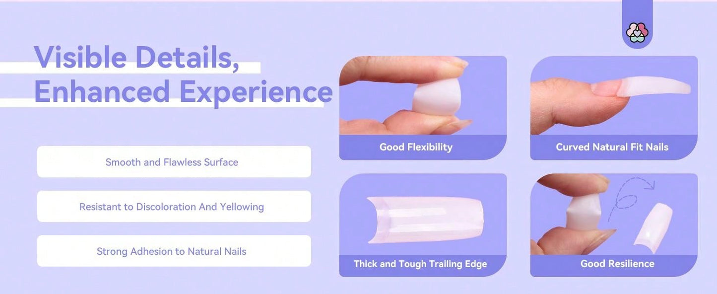 Acrylic Nail Tips With Glue: Half Cover False Nail Tips 10 Sizes For Acrylic Nails Professional French Tips And Acrylic Nail Brush 8/10/14 Fast-Dry Nail Glue & Acrylic Nail Stater Kit Natural