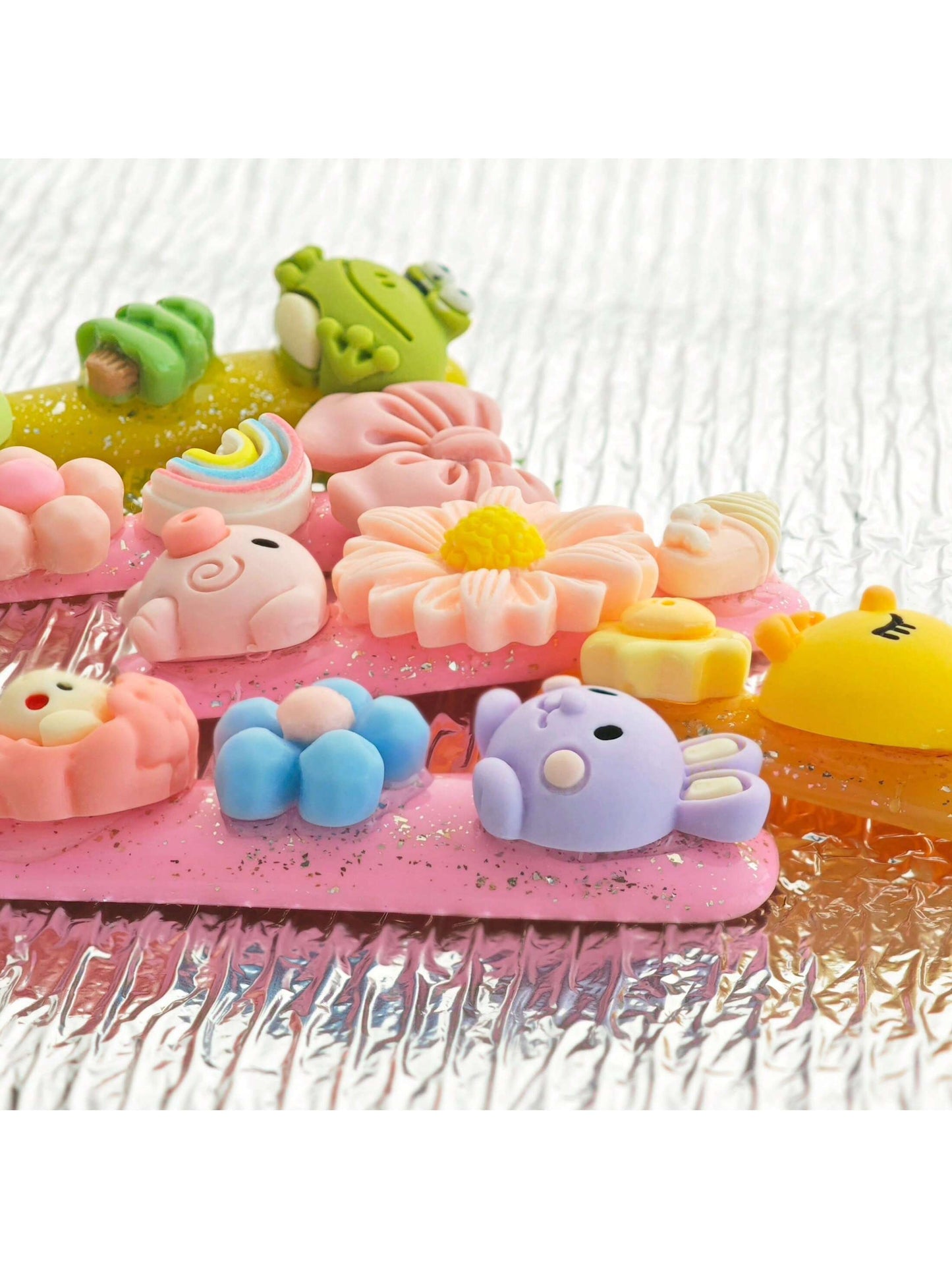 10pcs Handmade Press-On Nails Set,Mixed Color,Extra Long Coffin,3D Accessories,Cartoon Animal Accessories, Rabbit, Pig, Heart, Fashion Design, Party Wear, Theme Party , Upgrade Your Look, Surprising Gifts