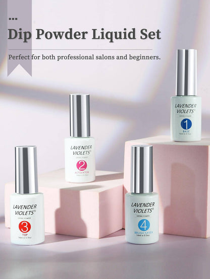 Dip Powder Gel Liquid Set With Activator, Base Top Gel And Brush Saver 0.5oz/Bot Nail File Necessary Tools For Dipping Powder Acrylic Nail Manicure Pedicure J775