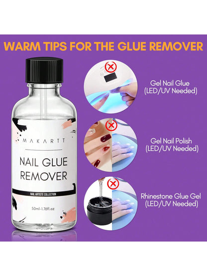 50ML Nail Glue Remover, Debonder, Nail Tips Fake Nail Adhessive Remover Without Acetone For Acrylic Nails Press On Nails, Can't Remove Gel Nail Polish As Nail Charm Gifts