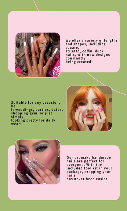 Love Of The Rainbow Gem Square Nails