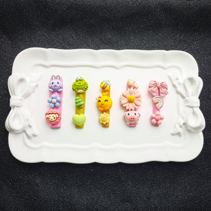 10pcs Handmade Press-On Nails Set,Mixed Color,Extra Long Coffin,3D Accessories,Cartoon Animal Accessories, Rabbit, Pig, Heart, Fashion Design, Party Wear, Theme Party , Upgrade Your Look, Surprising Gifts