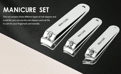 Manicure Set Stainless Steel Nail Clipper, Professional Men/Women Nail Clippers Kit 4 Pcs, Travel Manicure Grooming Kit Nail Clipper Set