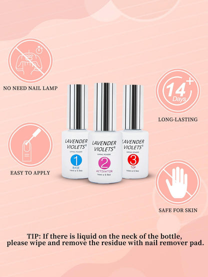 Dip Powder Gel Liquid Set With Activator, Base Top Gel And Brush Saver 0.5oz/Bot Nail File Necessary Tools For Dipping Powder Acrylic Nail Manicure Pedicure J775