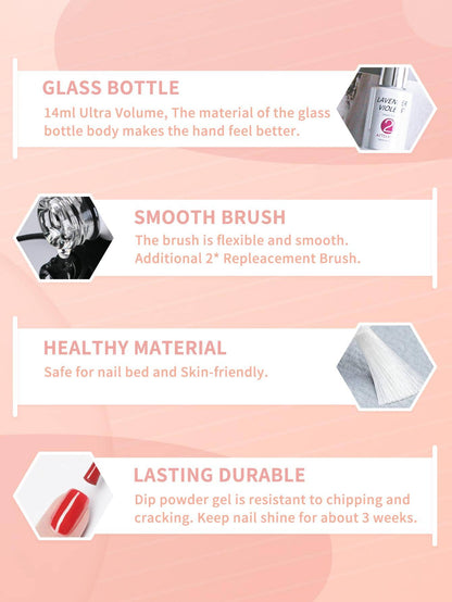 Dip Powder Gel Liquid Set With Activator, Base Top Gel And Brush Saver 0.5oz/Bot Nail File Necessary Tools For Dipping Powder Acrylic Nail Manicure Pedicure J775